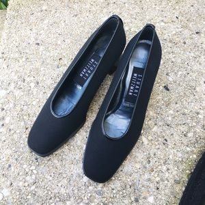 Stuart Weitzman black pumps w/ 2 inch chunky heels